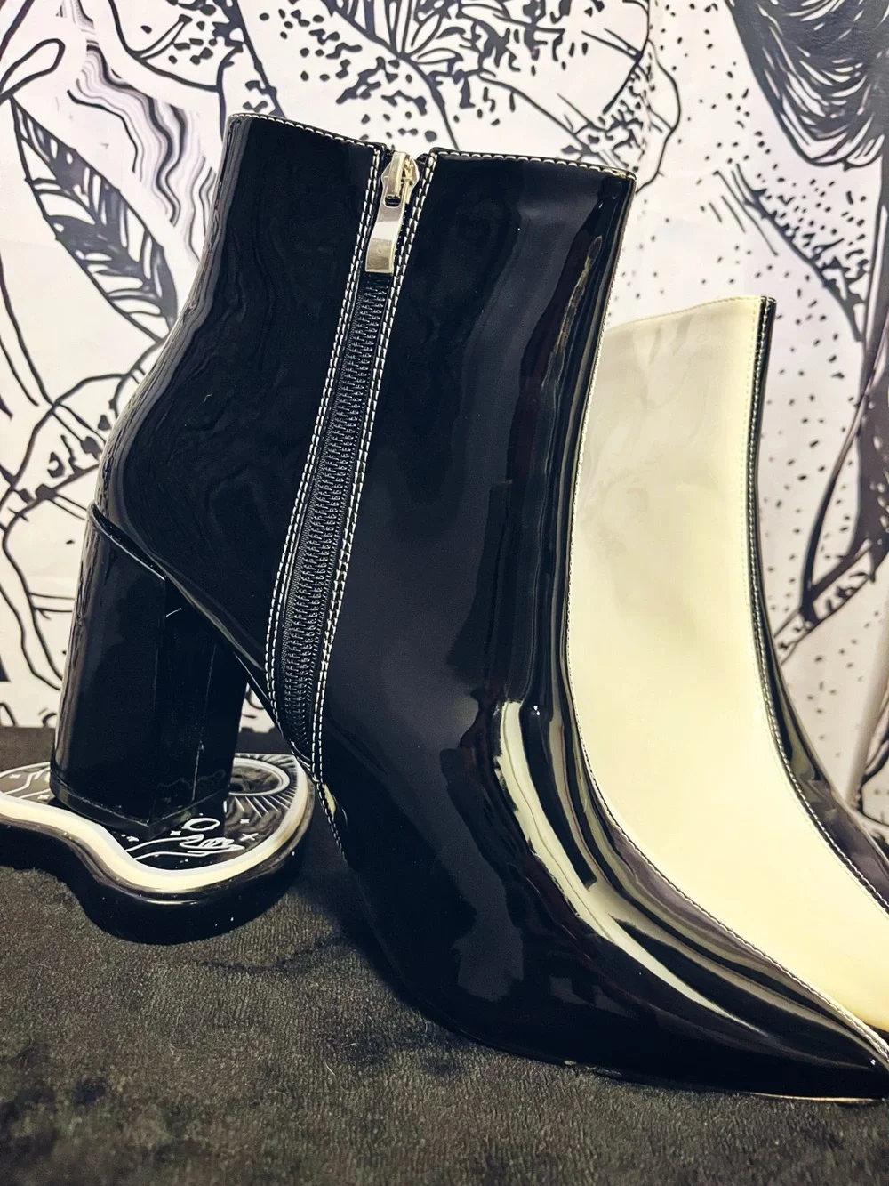 NEW Black/White Boots
